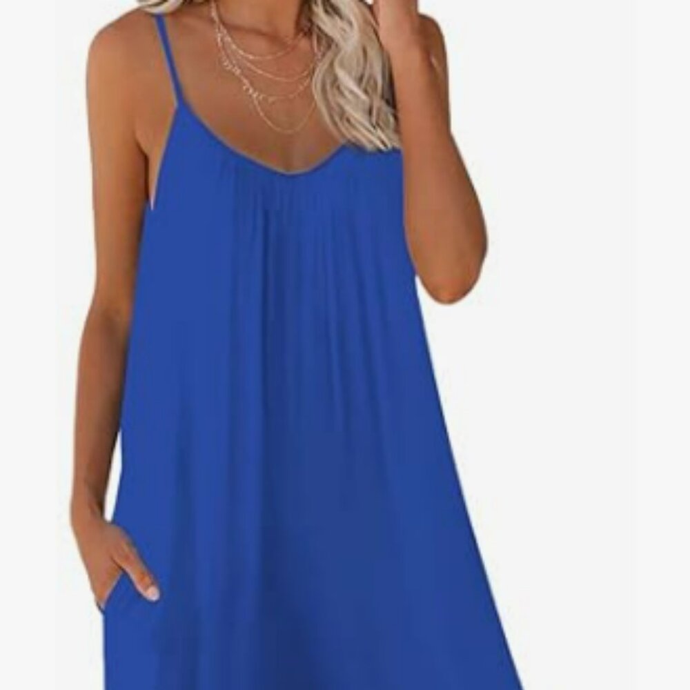 Womens Casual Sleeveless Strap Loose Adjustable Jumpsuit - Medium